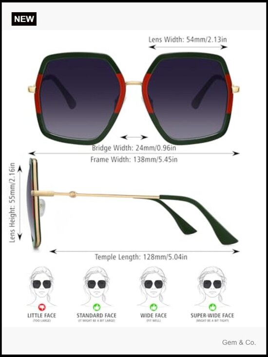 Oversized Hexagon Sunglasses UV400 Protection main image 4